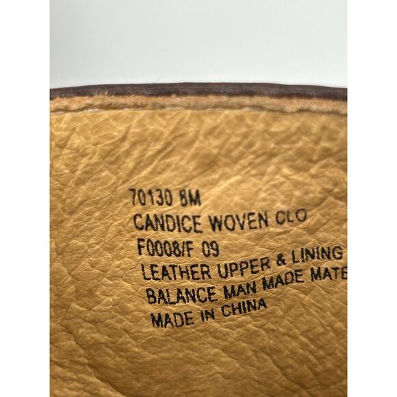 Frye Women's Brown Terri Woven Leather Gore Round Toe Mules Shoes Size 8M - Picture 9 of 9